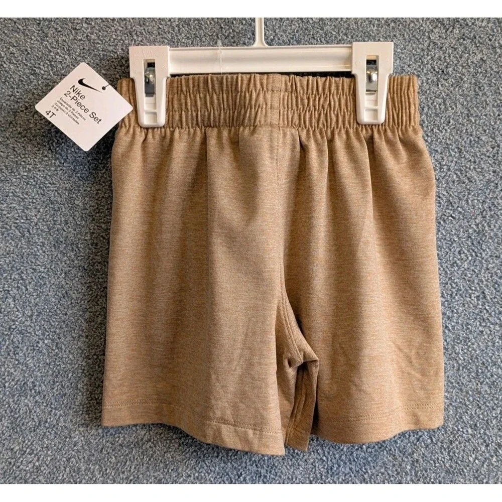 Nike Toddler Size 4T Hemp Sandrift Heather 2-Piece T-Shirt Shorts Set 76N871-JD6 - Picture 4 of 5